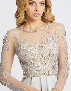 Mac Duggal Evening - 12230D Illusion Floral Embroidered Bejeweled Gown 13 Mac Duggal Evening - 12230D Illusion Floral Embroidered Bejeweled Gown