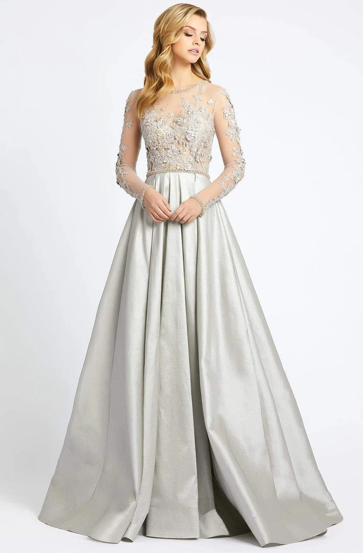 Mac Duggal Evening - 12230D Illusion Floral Embroidered Bejeweled Gown 5 Mac Duggal Evening - 12230D Illusion Floral Embroidered Bejeweled Gown