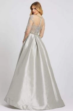 Mac Duggal Evening - 12230D Illusion Floral Embroidered Bejeweled Gown