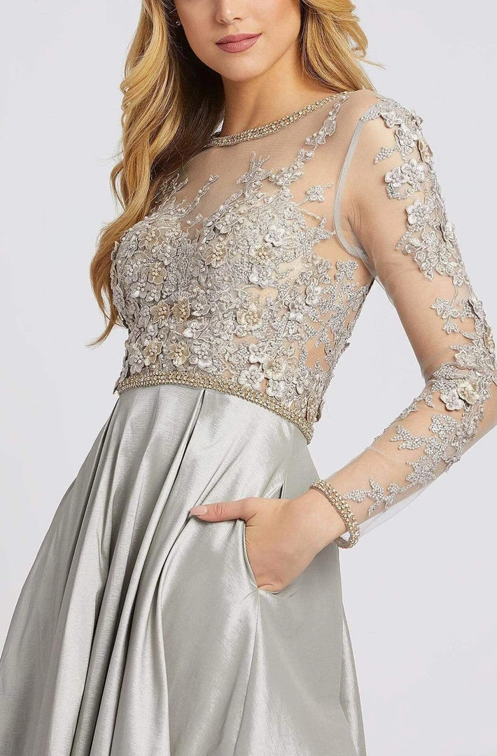 Mac Duggal Evening - 12230D Illusion Floral Embroidered Bejeweled Gown 7 Mac Duggal Evening - 12230D Illusion Floral Embroidered Bejeweled Gown