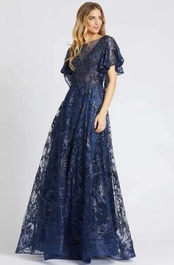 Formal Gowns Mac Duggal Evening - 20182D Embellished V-neck A-line Gown