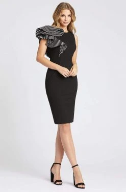 Mac Duggal Evening - 66990D Ruffled Sleeve Sheath Dress