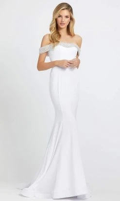 Mac Duggal Evening - 67155D Beaded Off-Shoulder Long Trumpet Gown