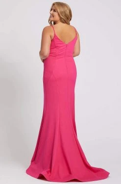 Mac Duggal Fabulouss - 48996F Plunging V-neck Mermaid Dress With Train Formal Gowns