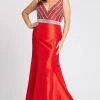 Formal Gowns Mac Duggal Fabulouss - 48997F Beaded Plunging V-neck Mermaid Dress