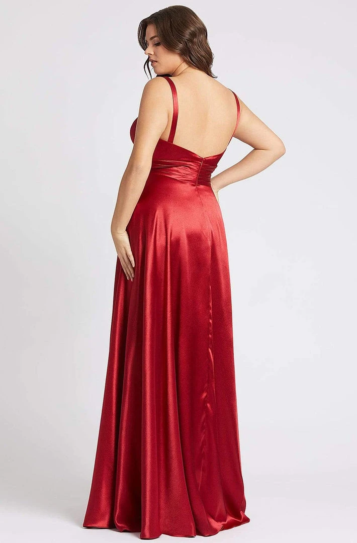 Mac Duggal Fabulouss - 49044F Deep V-neck Sheath Dress With Slit Formal Gowns 5 Mac Duggal Fabulouss - 49044F Deep V-neck Sheath Dress With Slit Formal Gowns