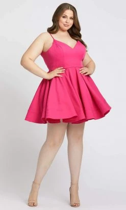 Cocktail Dresses Mac Duggal Fabulouss - 49225F V-Neckline Spaghetti Strap A-Line Dress