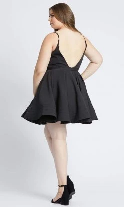 Cocktail Dresses Mac Duggal Fabulouss - 49225F V-Neckline Spaghetti Strap A-Line Dress