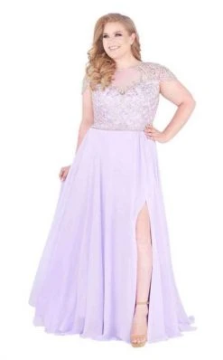 Mac Duggal Fabulouss - 66785F Beaded Bateau Chiffon A-line Dress