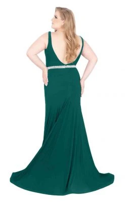 Mac Duggal Fabulouss - 66808F Plunging Jeweled Jersey Trumpet Gown 11 Mac Duggal Fabulouss - 66808F Plunging Jeweled Jersey Trumpet Gown