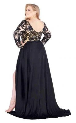 Mac Duggal Fabulouss - 66809F Sequined Lace Romper Overskirt Gown Formal Gowns