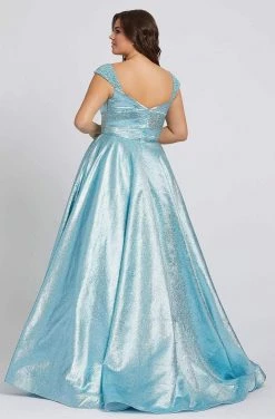 Mac Duggal Fabulouss - 67236F Cap Sleeved Shiny Long Ballgown