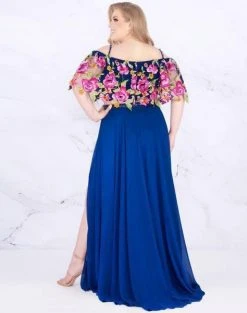 Formal Gowns Mac Duggal Fabulouss - 77521F Embellished And Printed A-line Dress