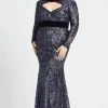 Mac Duggal Fabulouss - 77664F Sequined Fitted Bodice Trumpet Gown