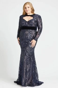 Mac Duggal Fabulouss - 77664F Sequined Fitted Bodice Trumpet Gown