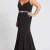 Formal Gowns Mac Duggal Fabulouss - 77721F Crystal Beaded V-neck Trumpet Dress