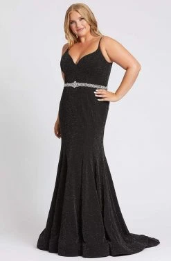 Formal Gowns Mac Duggal Fabulouss - 77721F Crystal Beaded V-neck Trumpet Dress