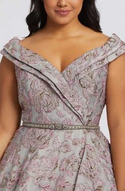 Mac Duggal Fabulouss - 77738F Embossed Floral Prints A-line Dress