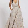 Mac Duggal Fabulouss - 77741F Embossed Flowers A-line Dress Formal Gowns 2 Mac Duggal Fabulouss - 77741F Embossed Flowers A-line Dress Formal Gowns