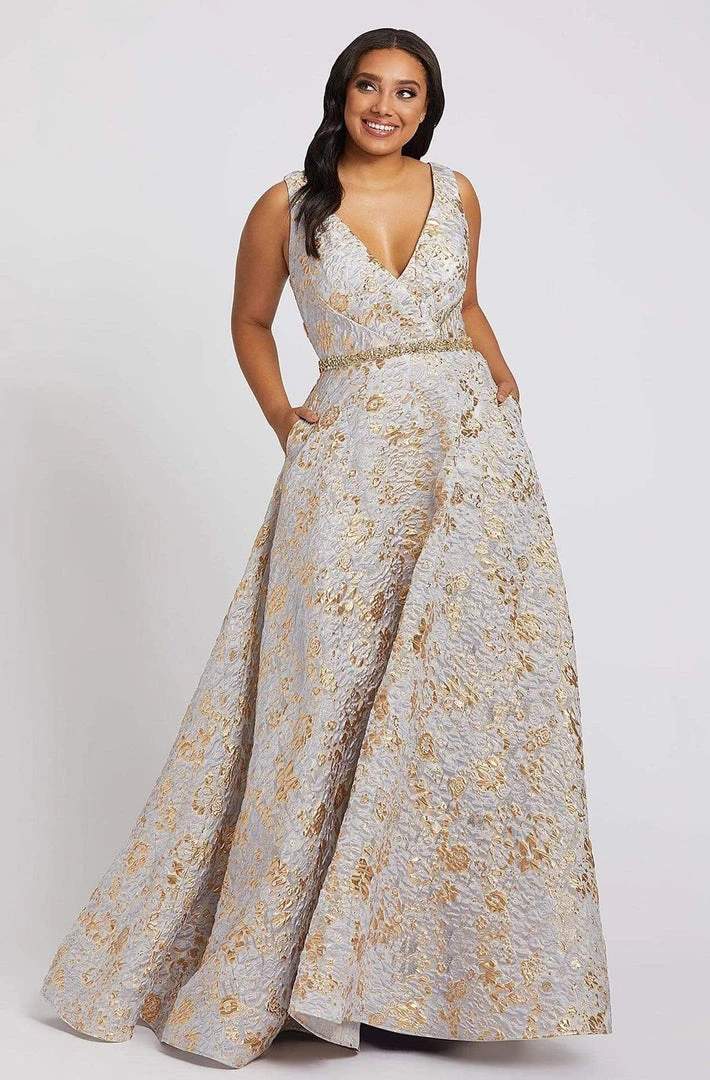 Mac Duggal Fabulouss - 77741F Embossed Flowers A-line Dress Formal Gowns 3 Mac Duggal Fabulouss - 77741F Embossed Flowers A-line Dress Formal Gowns