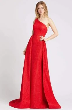 Mac Duggal Flash - 12363L Lace One Shoulder Dress With Train Formal Gowns