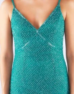 Mac Duggal Flash - 4817L High Slit Allover Beaded Sheath Gown 9 Mac Duggal Flash - 4817L High Slit Allover Beaded Sheath Gown