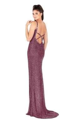 Mac Duggal Flash - 4817L High Slit Allover Beaded Sheath Gown 11 Mac Duggal Flash - 4817L High Slit Allover Beaded Sheath Gown