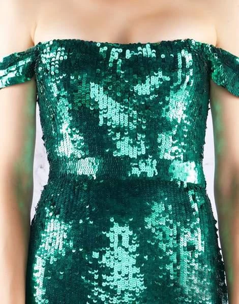 Formal Gowns Mac Duggal Flash - 4822L Off-Shoulder Sequined Gown With Slit 4 Formal Gowns Mac Duggal Flash - 4822L Off-Shoulder Sequined Gown With Slit