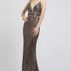 Mac Duggal Flash - 48999L Beaded Plunging V-Neck Sheath Gown 1 Mac Duggal Flash - 48999L Beaded Plunging V-Neck Sheath Gown