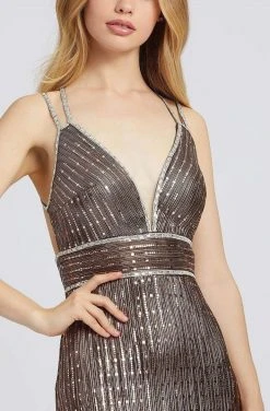 Mac Duggal Flash - 48999L Beaded Plunging V-Neck Sheath Gown 7 Mac Duggal Flash - 48999L Beaded Plunging V-Neck Sheath Gown