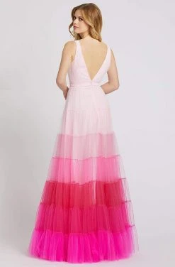 Mac Duggal Flash - 49065L Ruched Plunging V-Neck A-Line Gown Formal Gowns 5 Mac Duggal Flash - 49065L Ruched Plunging V-Neck A-Line Gown Formal Gowns