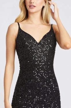 Formal Gowns Mac Duggal Flash - 5064L Full Sequin V Neck Sleeveless Fitted Gown