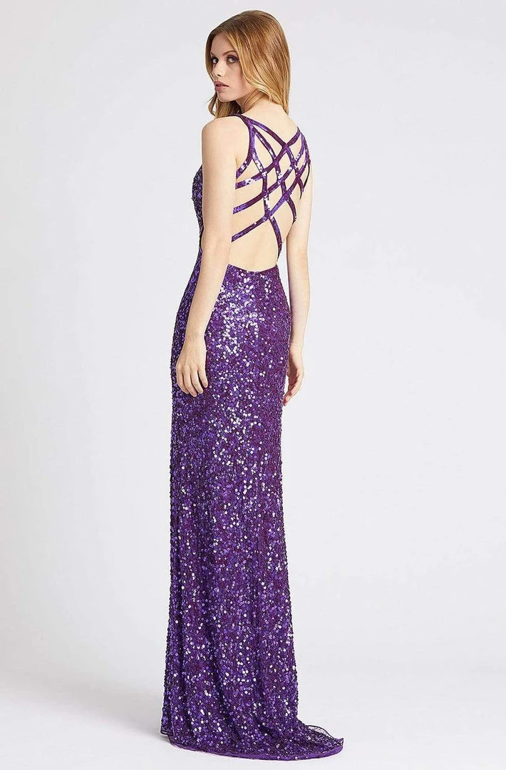 Mac Duggal Flash - 5066L Sequin Embellished Dress With Slit 4 Mac Duggal Flash - 5066L Sequin Embellished Dress With Slit