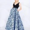 Mac Duggal Flash - 55226L Two Tone Beaded And Printed Ballgown 1 Mac Duggal Flash - 55226L Two Tone Beaded And Printed Ballgown