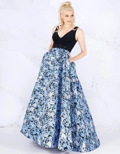 Mac Duggal Flash - 55226L Two Tone Beaded And Printed Ballgown 3 Mac Duggal Flash - 55226L Two Tone Beaded And Printed Ballgown
