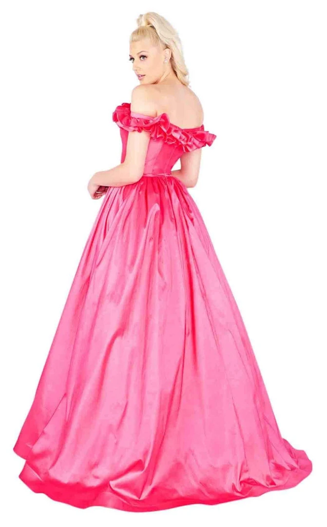 Formal Gowns Mac Duggal Flash - 66723L Sleek Ruffle-Paneled Off Shoulder Ballgown 5 Formal Gowns Mac Duggal Flash - 66723L Sleek Ruffle-Paneled Off Shoulder Ballgown