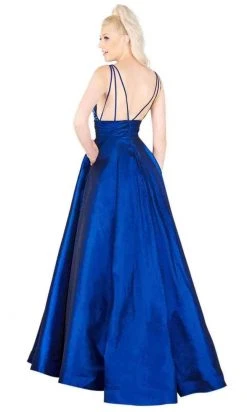 Mac Duggal Flash - 66926L Bead Embellished Plunging V Neck Ballgown 6 Mac Duggal Flash - 66926L Bead Embellished Plunging V Neck Ballgown