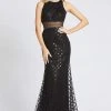 Mac Duggal Flash - 67329L Beaded Halter Neck Trumpet Dress
