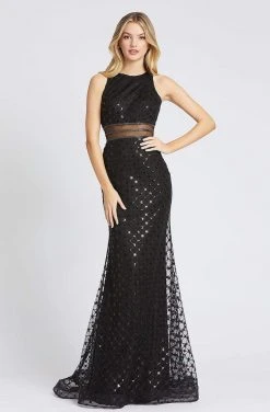 Mac Duggal Flash - 67329L Beaded Halter Neck Trumpet Dress