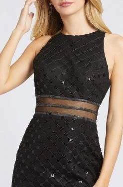 Mac Duggal Flash - 67329L Beaded Halter Neck Trumpet Dress