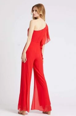 Prom Dresses Mac Duggal Flash - 67381L Asymmetric Neckline Long Jumpsuit