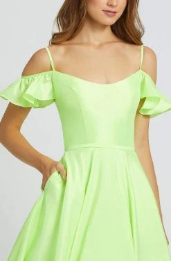 Formal Gowns Mac Duggal Flash - 77701L Cold Shoulder Satin A-line Dress 7 Formal Gowns Mac Duggal Flash - 77701L Cold Shoulder Satin A-line Dress