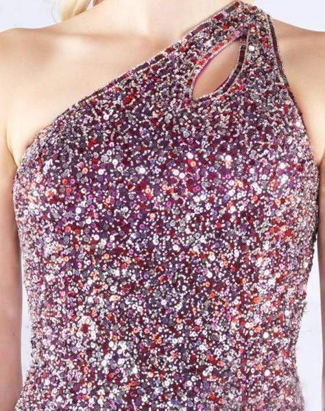 Mac Duggal Flash - Sequined Asymmetric Sheath Dress With Train 4918L Formal Gowns 4 Mac Duggal Flash - Sequined Asymmetric Sheath Dress With Train 4918L Formal Gowns