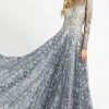 Mac Duggal - Floral Embroidered A-Line Gown 12233D - 1 Pc Silver In Size 12 Available