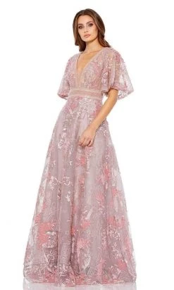 Mac Duggal - Flutter Sleeve A-Line Formal Gown 20262 - 1 Pc Pink In Size 16 Available Formal Gowns