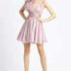 Cocktail Dresses Mac Duggal - Plunging V-Neck Ruffled Accent Short Dress 48952 - 1 Pc Mauve In Size 2 Available