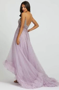 Mac Duggal Prom - 11111M Embellished V-neck A-line Gown With Train