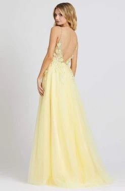 Mac Duggal Prom - 11125M Floral Appliques Illusion Bodice A-Line Gown Formal Gowns