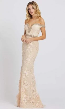 Mac Duggal Prom - 12159M Jewel-Trimmed Off Shoulder Embroidered Gown Formal Gowns