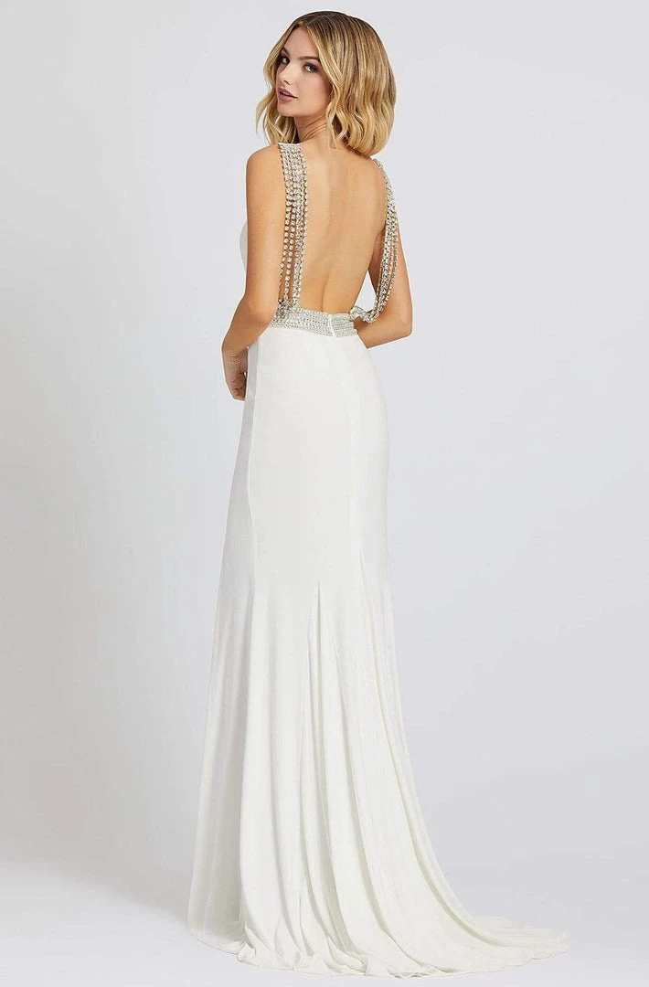 Formal Gowns Mac Duggal Prom - 12342M Crystal Accent Deep V Neck Fitted Long Gown 4 Formal Gowns Mac Duggal Prom - 12342M Crystal Accent Deep V Neck Fitted Long Gown